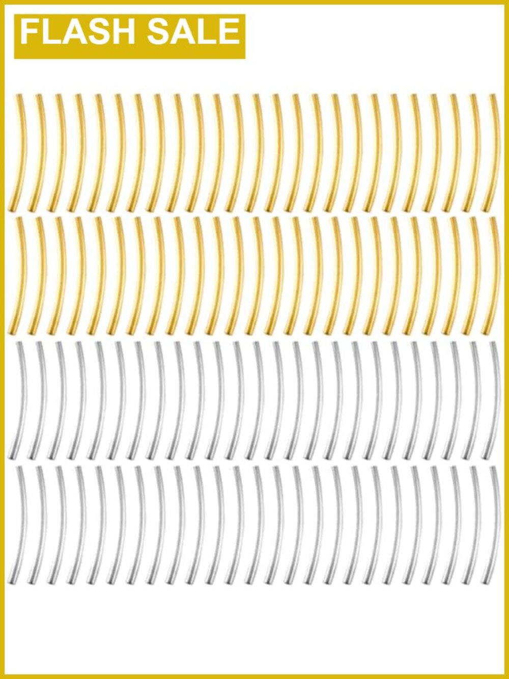 200 Pcs 25mm Brass Tube Beads Craft Jewelry Making